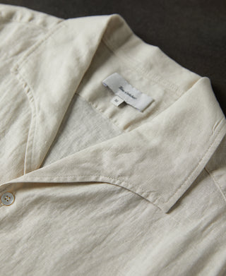 collar detail of 1950s Italian Collar Linen Shirt