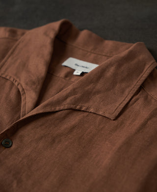 collar detail of 1950s Italian Collar Linen Shirt