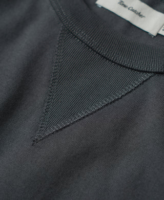 Collar Detail of 1950s V-Gusset Cotton T-Shirt