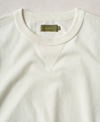Collar Detail of 1950s V-Gusset Cotton T-Shirt