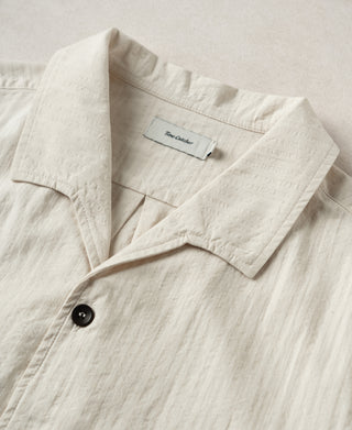 Collar Detail of Italian Collar Salt-Shrunk Shirt