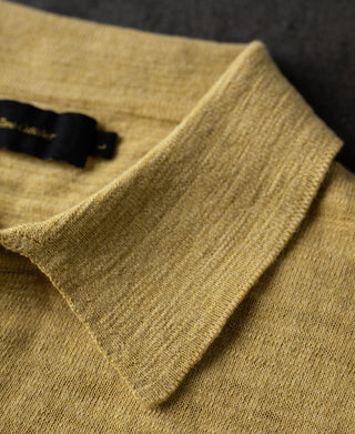 collar detail of Lightweight Slub Cotton Knit Polo