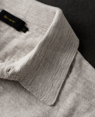 collar detail of Lightweight Slub Cotton Knit Polo