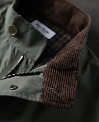 collar detail of M-65 Water Repellent Poplin Short Parka