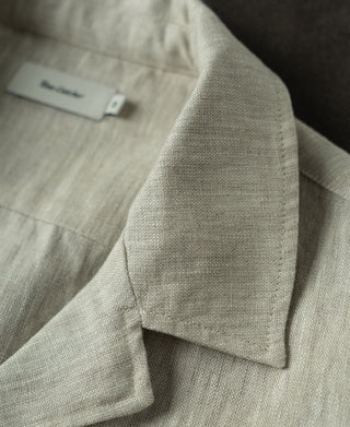 collar detail of Linen Safari Jacket