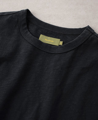Collar Detail of Vintage Slub Cotton Cap Sleeve T-Shirt