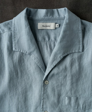 collar of 1950s Italian Collar Linen Short Sleeve Shirt