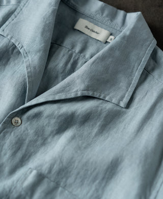collar of 1950s Italian Collar Linen Short Sleeve Shirt