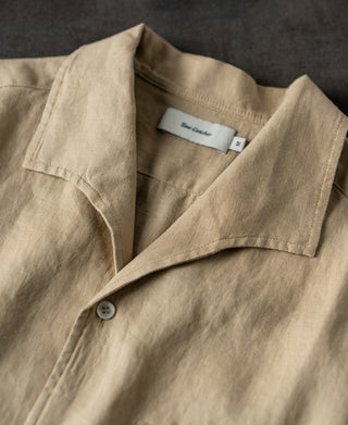 collar of 1950s Italian Collar Linen Short Sleeve Shirt