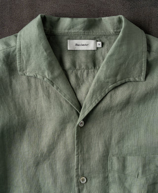 collar of 1950s Italian Collar Linen Short Sleeve Shirt