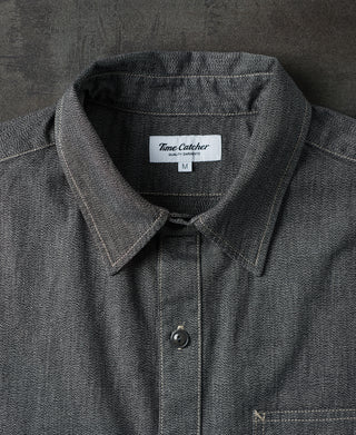 collar of Vintage Cotton Jaspé Workshirt