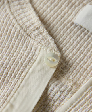 corozo button detail of Honeycomb Waffle Knit Henley T-shirt