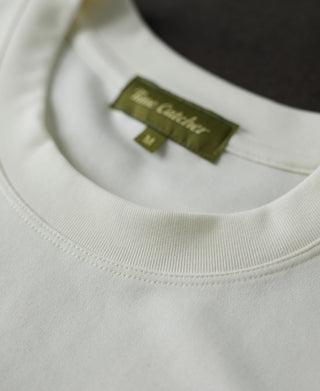 crew neck detail of Classic Fit Cotton and Modal-Blend T-Shirt