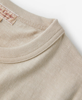 crewneck detail of Classic Fit Loopwheel Slub Cotton Pocket T-Shirt