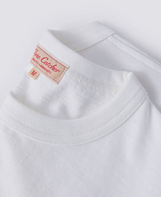 crewneck detail of Classic Fit Loopwheel Slub Cotton Pocket T-Shirt