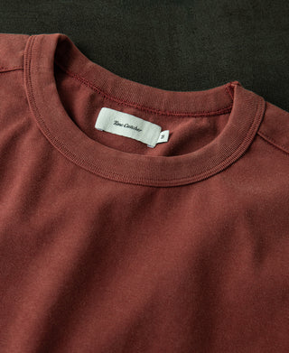 crewneck detail of Retro Washed Long-Sleeve T-Shirt