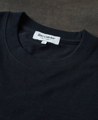 crewneck of Classic Fit Loopwheel Slub Cotton T-Shirt