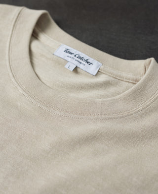 crewneck of Classic Fit Loopwheel Slub Cotton T-Shirt