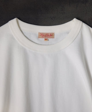 crewneck of Loopwheel Long Sleeve Cotton T-Shirt