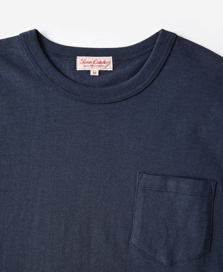 crewneck of Classic Fit Loopwheel Slub Cotton Pocket T-Shirt