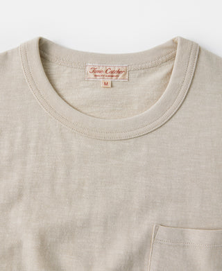 crewneck of Classic Fit Loopwheel Slub Cotton Pocket T-Shirt