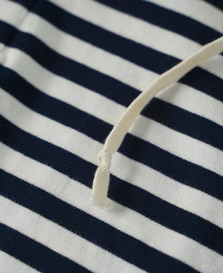 drawstring of Classic Fit Breton Stripe Cotton Jersey Hoodie
