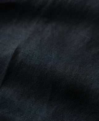 fabric detail of 1940s Double-Pleated Pure Hemp Pants in Black