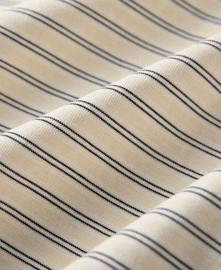 Fabric Texture of Heavyweight Cotton Striped Pocket T-shirt