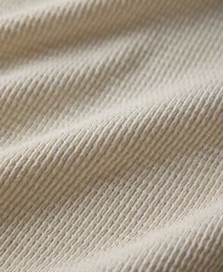 fabric texture of Honeycomb Waffle Knit Henley T-shirt