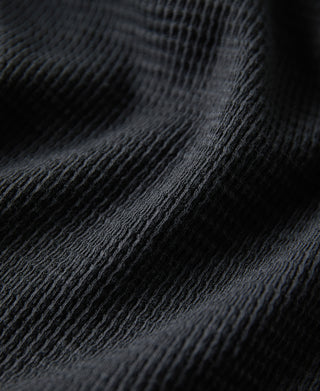 fabric texture of Honeycomb Waffle Knit Henley T-shirt