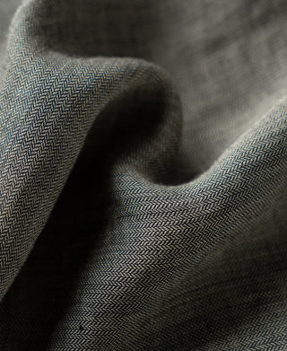 Fabric Texture of Relaxed Ramie Herringbone Cuban Shirt