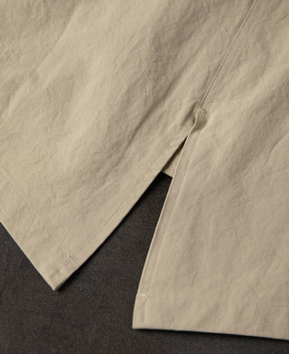 fishtail hem detail of M-65 Salt Shrinkage Poplin Short Parka