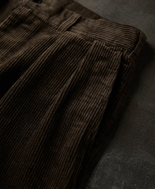 front angled pocket of 1960s Double Pleated Corduroy Trousers