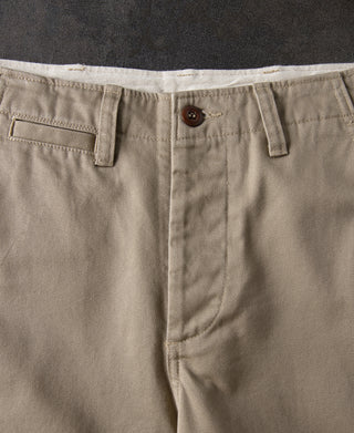 front detail of 1950s US Army Officer Chino Trousers