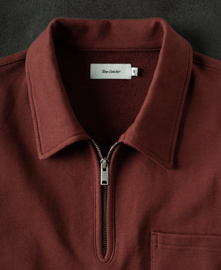 front detail of Heavyweight Quarter-Zip Collar Sweatshirt