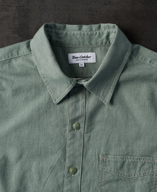front detail of Vintage Cotton Jaspé Workshirt