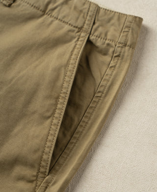 front pocket of 1930s Washed Officer Chino Shorts
