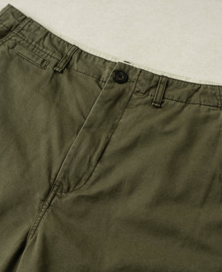 front rise of 1930s Washed Officer Chino Shorts