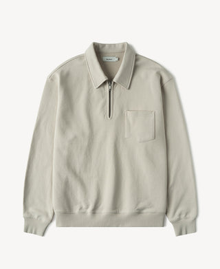 Heavyweight Quarter-Zip Collar Sweatshirt in Ivory