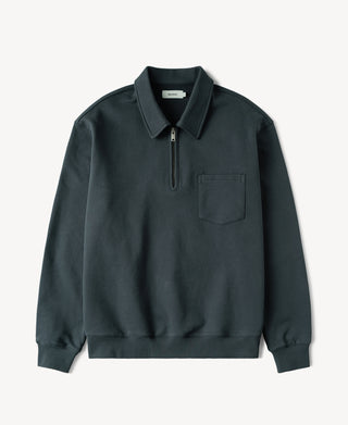 Heavyweight Quarter-Zip Collar Sweatshirt in Vintage Black