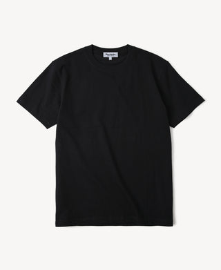 Heavyweight Regular Fit Tubular Cotton T-Shirt in Black