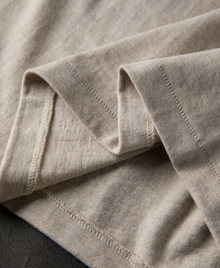 hem detail of 1930s Loopwheel Cotton Henley Shirt