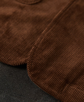 hem detail of 1940s French Corduroy Chore Coat