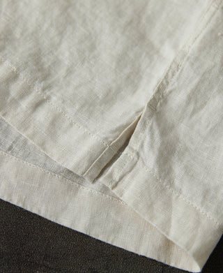 hem detail of 1950s Italian Collar Linen Shirt