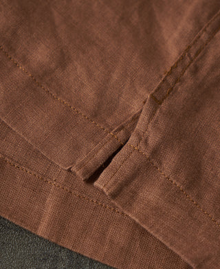 hem detail of 1950s Italian Collar Linen Shirt