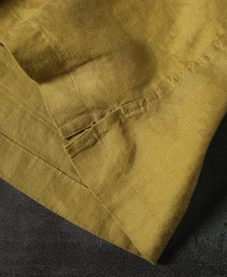 hem detail of 1950s Italian Collar Linen Shirt