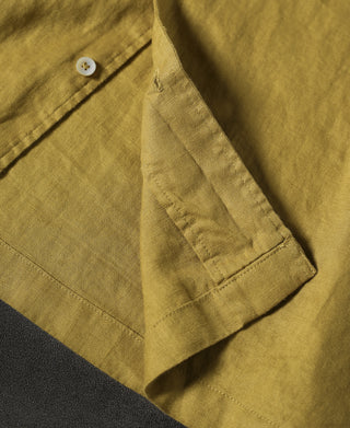 hem detail of 1950s Italian Collar Linen Shirt