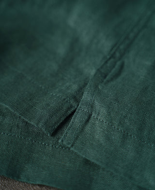 hem detail of 1950s Italian Collar Linen Short Sleeve Shirt