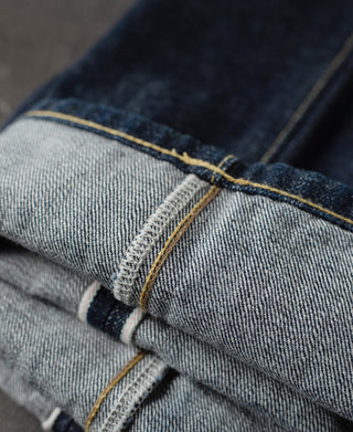 hem detail of 1954 Zip-Fly Tapered Selvedge Denim Jeans