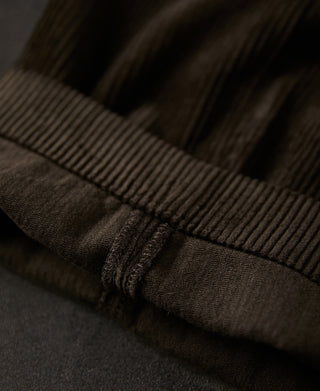 hem detail of 1960s Double Pleated Corduroy Trousers